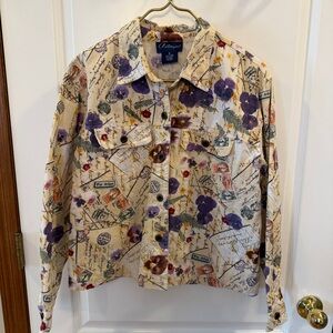 Artscapes Ladies Medium “Postcards From France” Floral Denim Jacket